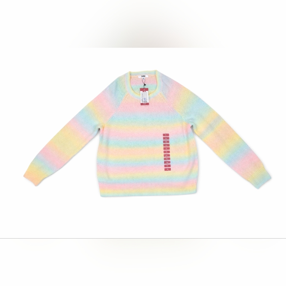 Nwt Steve Madden BB Dakota Pastel Stripe Sweater Women’s XL  Cozy Knit